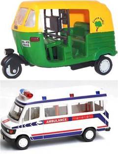premium toyz Combo of CNG Auto and Ambulance Pullback Toy