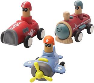 hinik Push and Go unbreakable toy Set for Kids _ Plane,Train