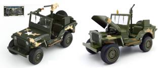 Magicwand 1:32 Die-Cast 1942 Willys Jeep, Music, Lights & Pull Back Action