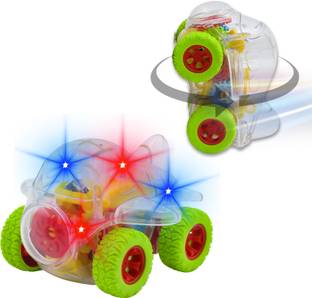 WISHKEY Push and Go Gear Airplane Toy for Kids, Friction Powered Vehicle Toy with Lights