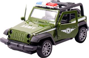 Toy Cloud Thar Army Jeep 1:32 Scale Metal Toy Car with Pull Back Action & Opening Doors