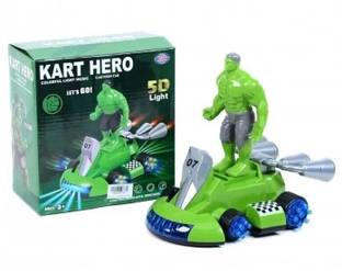 venimall Super Hero Hulk Stunt Car Bump and Go Toy with 5D Light & Sound