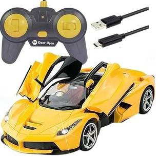 KAVANA Super Remote Control And Rechargeable High Speed Open Door Yellow Car