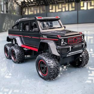 DEUSON ECOM 124 Diecast Metal Car Scale AMG 6x6 Metal Model Toy Car Kid Light Sound PullBack