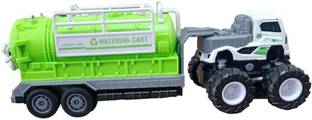 N2J2 SHOP Friction Power Metal Die-Cast Watering Cart Trailer Truck Toy For Kids Gift