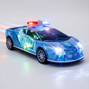 twist n turn 3D Police Friction Car Toy with Lights & Music