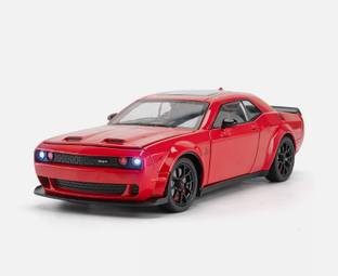 Devdhan 1:24 Dodge Challenger SRT Hellcat Diecasts Metal, Door Open, Light and Sound