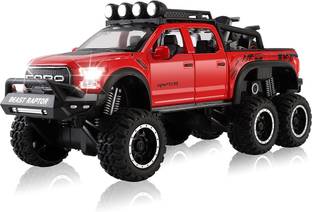 UKAXA 1:24 Scale Die Cast Metal Model Car Raptor 6x6 Kids Toy Cars For Lights & Sound