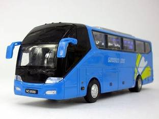 Glenston tourist & travel metal Rear Wheel With Pull Back bus toy for kids