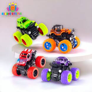 Kiddie Castle Friction Powered Tumbling Trucks Set of 4 For Kids