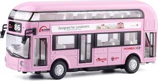 RUTSHRA Double Decker Toy Bus For Kids Bus Light Sound Pullback School Bus London Bus