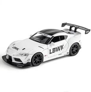 DUWOL 124 Alloy Diecast Metal Supra Model Car Open Door Light Sound Toy Pull Back Car
