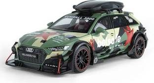 Just craft 1:24 Scale Audi RS6 Diecast Car Model with Sound Light Mini Auto Toy for Kids
