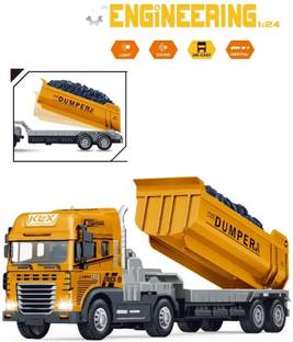 Devdhan Metal Die Cast Dumper Truck, Transport Dumper Truck Toy, Lights & Sound