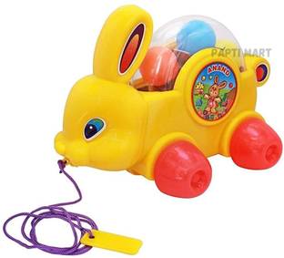 Prapti Mart Pull Along Bunny Rabbit Toys for Kids Pull Along Toy with String Attached
