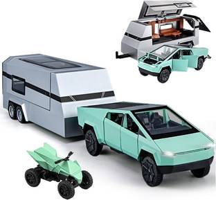 DIANOR 1:32 CyberrTruck Pick-Up Trailer with 6 Openable Doors Die-Cast pc 1