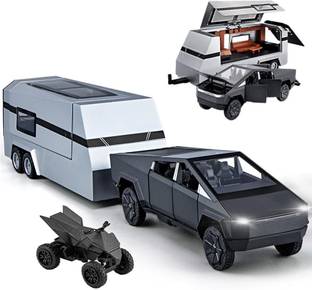 DIANOR 1:32 Tesla Cyber Truck Pick-Up Trailer Die-Cast with 6 Openable Doors pc 1