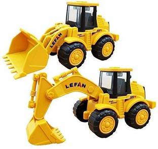 DEZICON ECOM Unbreakable Plastic Jcb Toy Excavator Bulldozer Toy For Boy 2 Year and Above