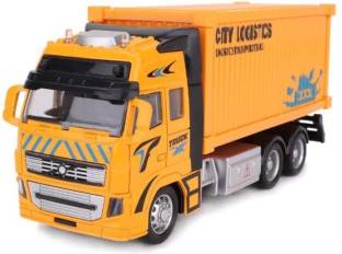 venimall Die Cast City Logistics Container Truck, Pull Back Method Toy