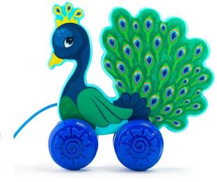 MY FIRST WHEELS Pearl the Peacock (77023) Pull Along Infant Toy