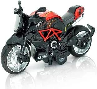 TRICKS TOY Die-Cast Metal Sport Bike Pull Back with Movable Steering Motorcycles Toy