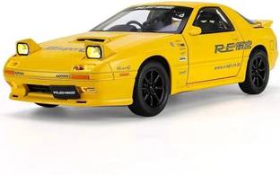 MANAKI ENTERPRISE die cast Metal car Mazda rx7 with Famous popup Headlight Function with Light
