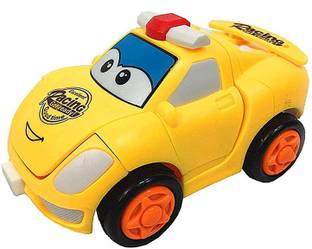 ROSEFAIR Transformer Pull-Back Vehicles, Push-and-Go Robot Car Toy For Kids