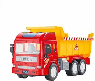 himanshu tex Friction Powered Dumper Construction Truck Toy with Light and Sound for Kids