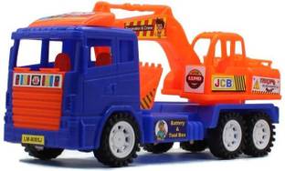 neoinsta shopping Friction Powered Plastic JCB construction| engineering truck blue|orange toy big