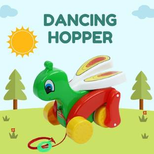 zokato Dancing Grasshopper Pull Along Toy for Kids & Toddlers