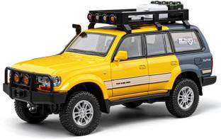 COELON 1:24 Land Cruiser LC80 Toy Car For Kids Diecast Metal Model Light Sound Pullback