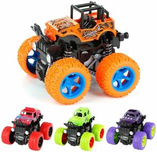 Mallexo Powerfull Monster Truck Toys for Kids 1PCs Jumping Friction Car Push and Go toys