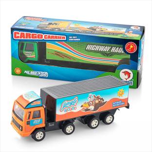 TECHZAGE Pull Back Small Size Basic Quality Plastic Cargo Container Truck Toys