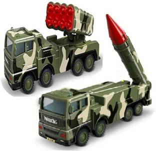 SR Toys 1:55 Friction Power Metal Amry Military Truck Rocket Launcher Messile Truck Toy