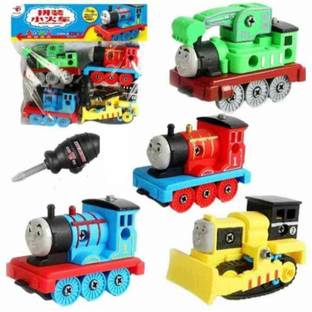 deoxy 4 in 1 DIY Thomas Assemble Trains Take-Apart Trains w/Screw Driver Play Set Toy