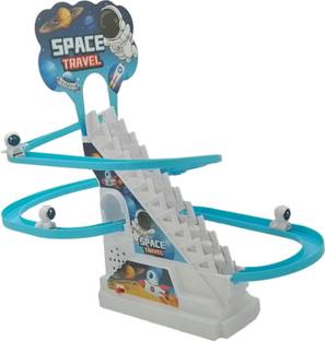 AKTOON TOYS Astronaut Slide Toy Set – Climbing Cartoon Race Track Set