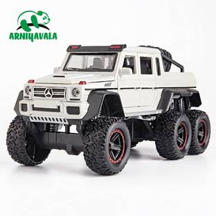 ARNIYAVALA 1/22 Benz G63 AMG 6x6 V12 Off-Road Black Pickup Model Car, Pull Back Toy car