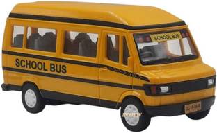Shree Jee SCHOOL BUS CENTY (YELLOW) TAILGATE OPENABLE & PULL BACK ACTION