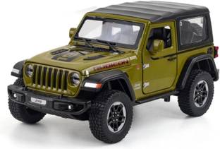 SARJUDAS ENTERPRISE 1:24 Diecast Model Alloy Jeep Wrangler Rubicon 1941 Metal Pull Back 6 Openable