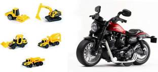 khilona waala Pack Of JCB Construction Set & MotorBike Toy For Kids Boys Child