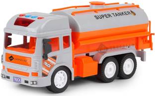 ivee international Construction Tanker Truck Toy with Light & Sound, Friction Powered Push and Go