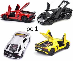Galactic Alloy Metal Lambor Aventador SV Car Diecast Model Car Toy for Children Gift - Black(Send for Gift) (3 color Design Available 1 Design Sending)