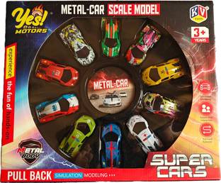 ZSA TRADERS Metal Racing Pullback Action Car 10 pc