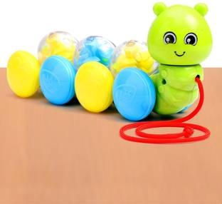 Play Nation Premium Caterpillar Pull Along Toy for Kids| Pull String Preschool Toys for Baby