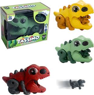 Tassino Dinosaur Car with Dinosaur Baby Toy for Kids Cute Dino Trucks Vehicle