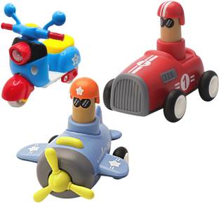 kinegic Unbreakable Four-Wheel Drive Friction Powered Diecast Toy Set-F168