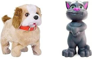 CHIPPI Combo 1 Pcs Talking Tom + 1 Pcs Dog Toy for Kids Speaking Robot Cat