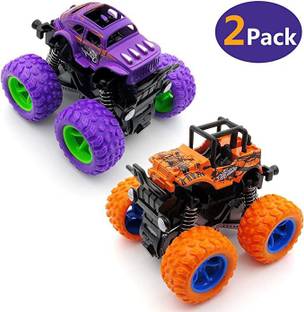Caught Trendy Combo of 2 Powerful 360 Push And Go Off Road Monster Truck Car Toy For Kids