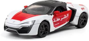 deoxy Dubai Police Car Lykan Hypersport Diecast Vehicle Pull Back Boys Kids Gifts