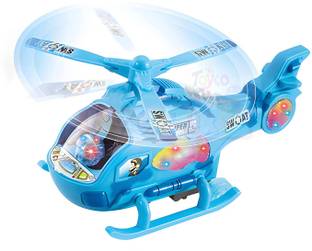 Toyco 360 Degree Rotation Musical and 3D Flashing Lights Helicopter Toy for Kids